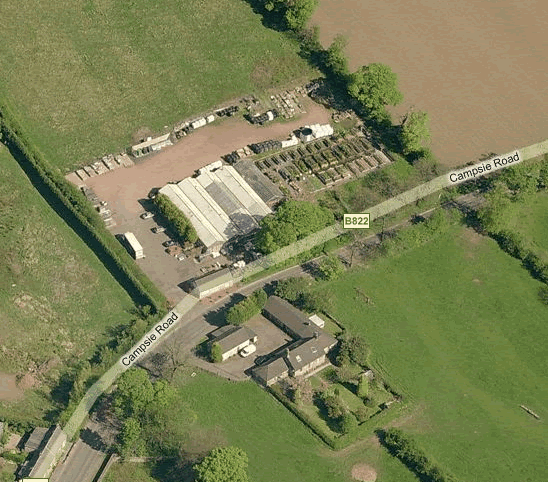 West Carlston Garden Centre aerial view